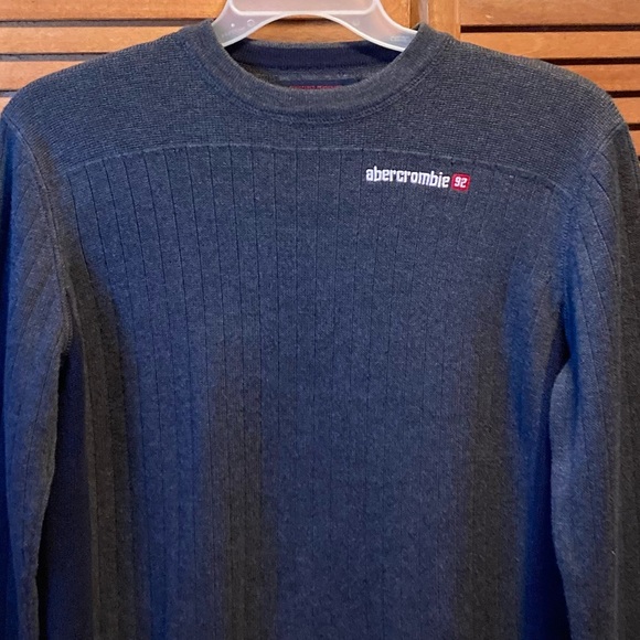Abercrombie & Fitch Grey & Blue Crewneck Sweater - Picture 3 of 12